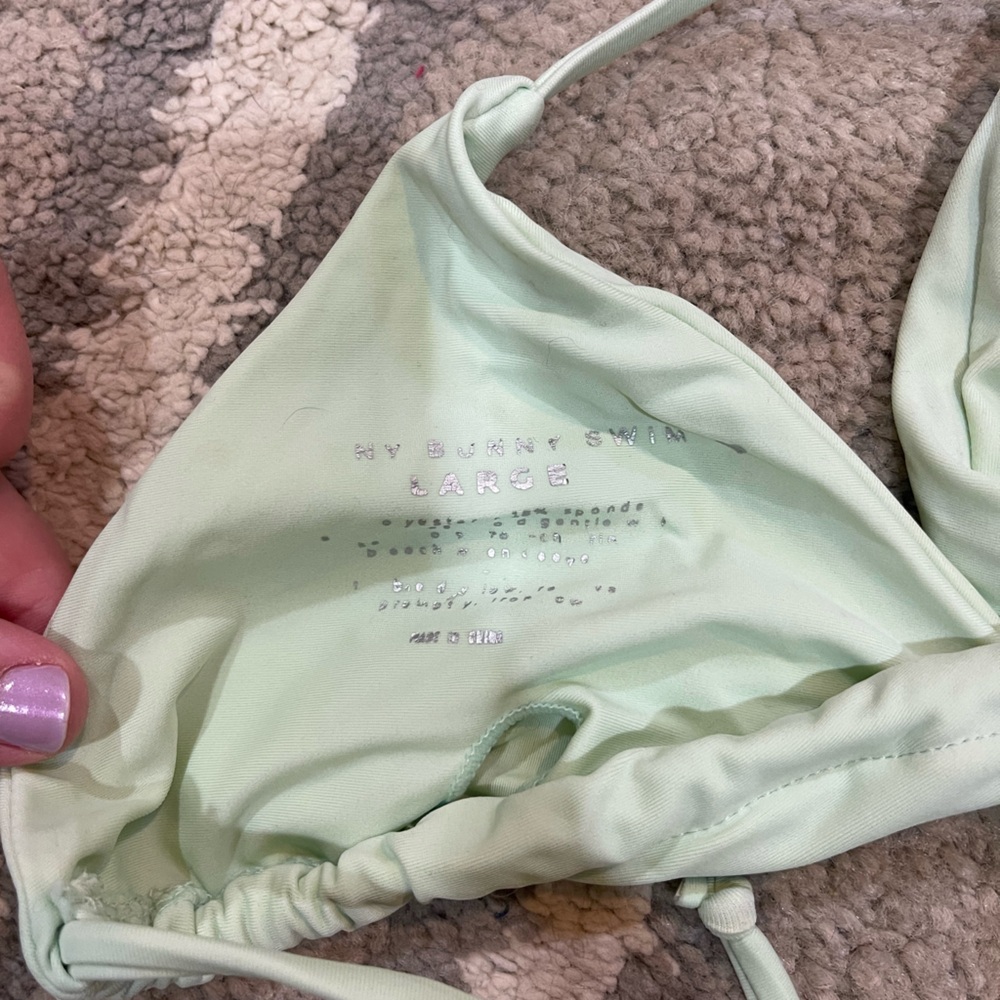 Sunny Bunny Swim Mint Green Triangle String Bikini Set - Picture 3 of 3
